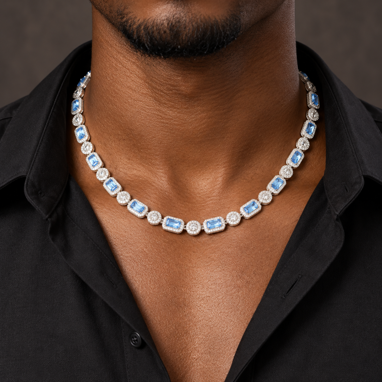 Styled on a male model