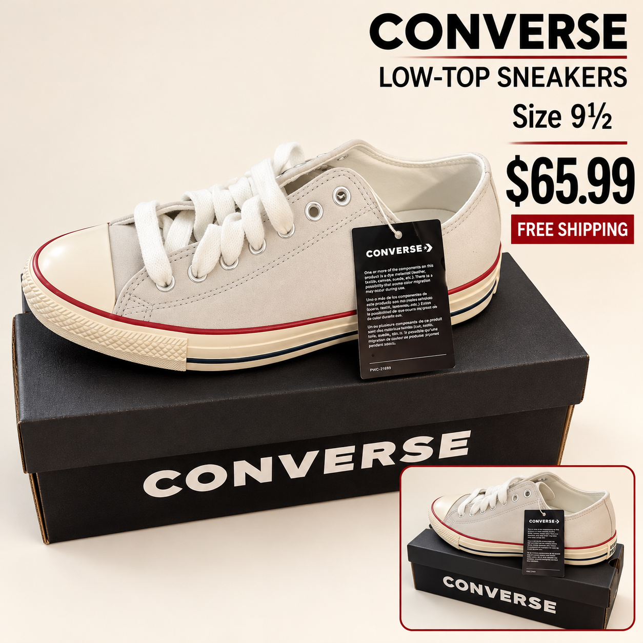 Converse Off-White Low-Top Sneakers