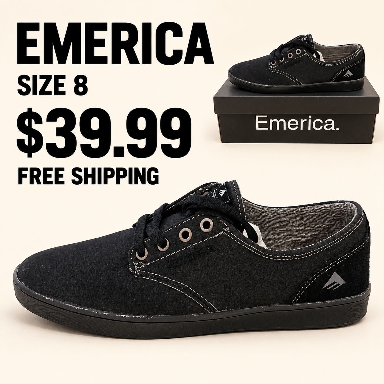 Emerica Black Low-Top Sneakers