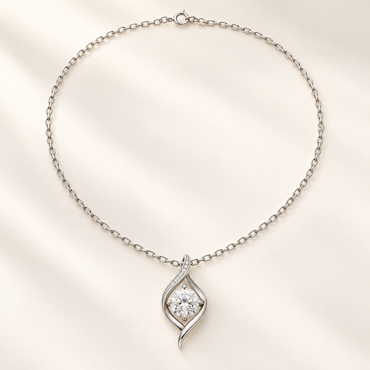 Moissanite Flame Pendant & Ring Set view 3
