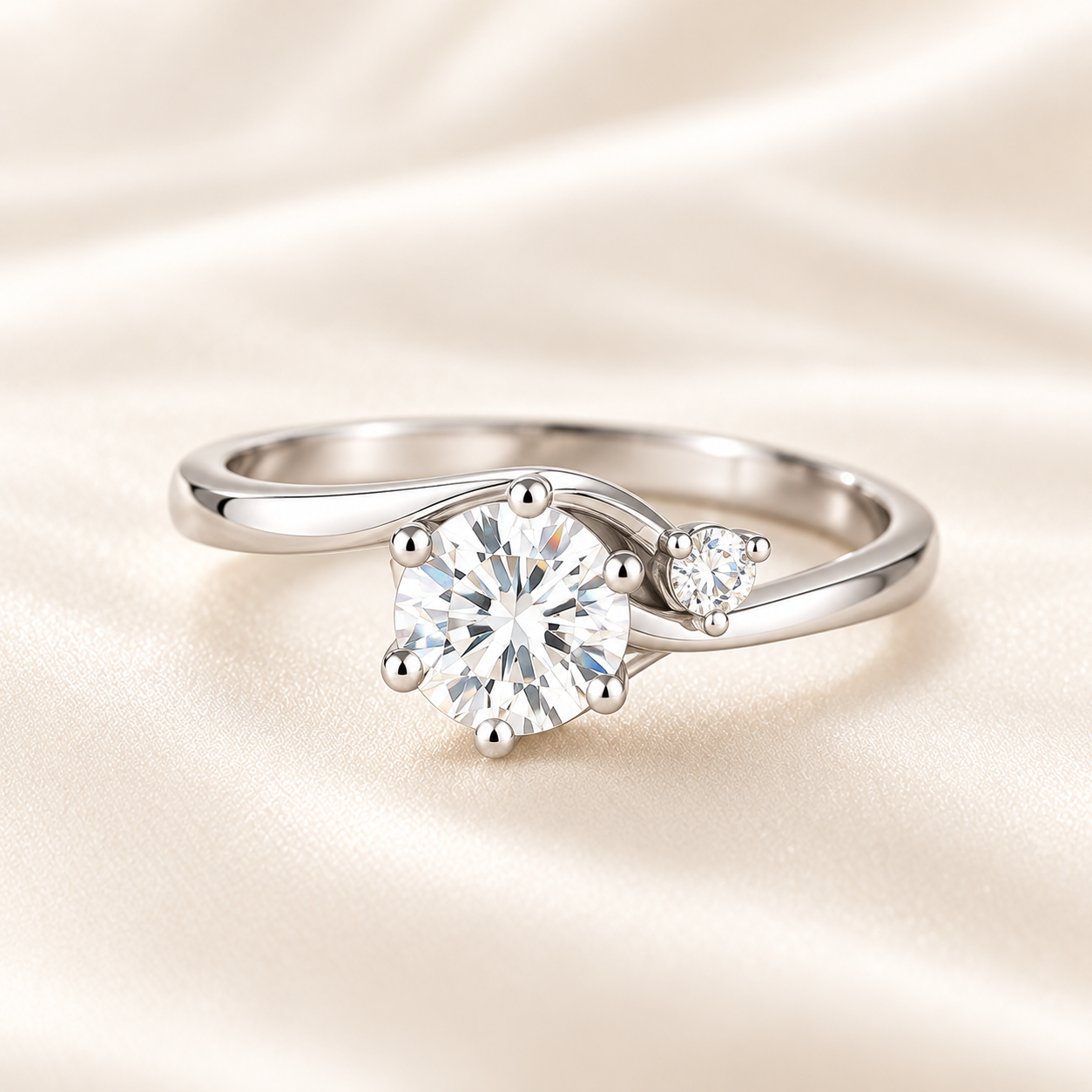 Moissanite Flame Pendant & Ring Set view 4