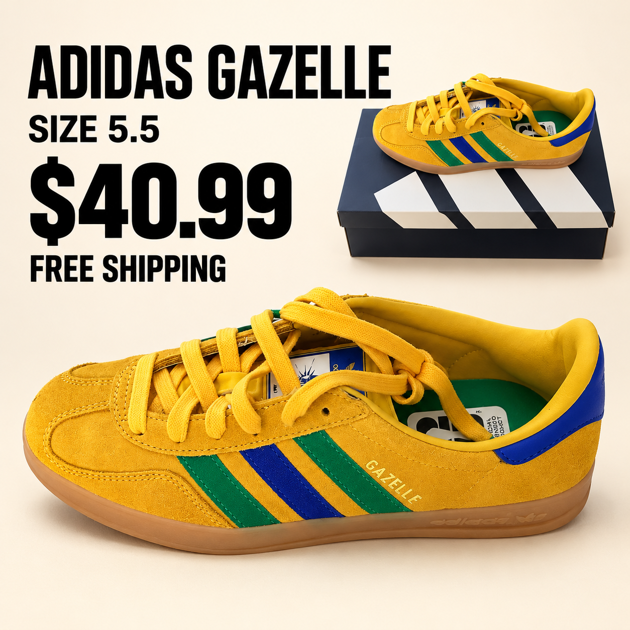 Adidas Gazelle Yellow Sneakers