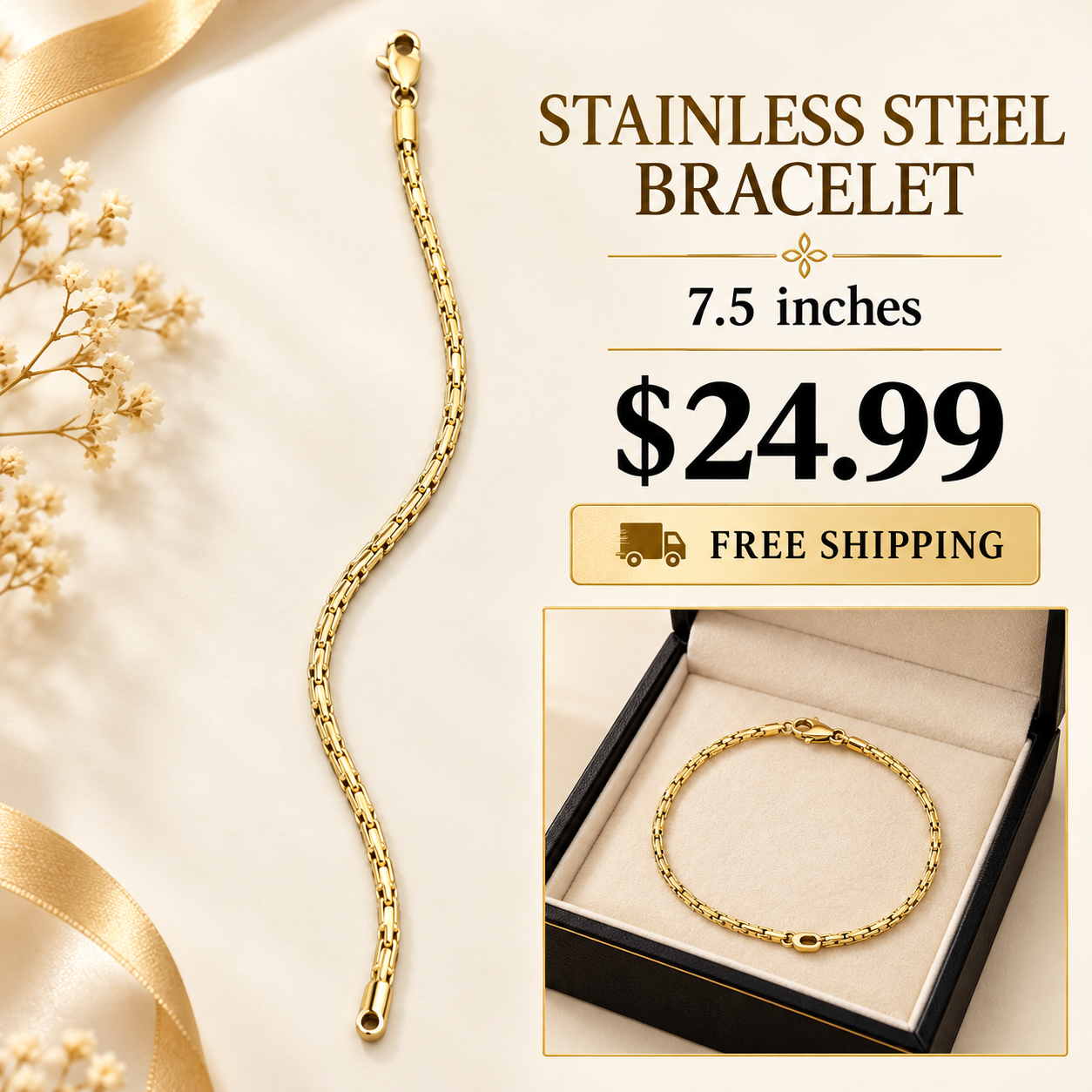 14K Gold-Plated Fine Link Bracelet