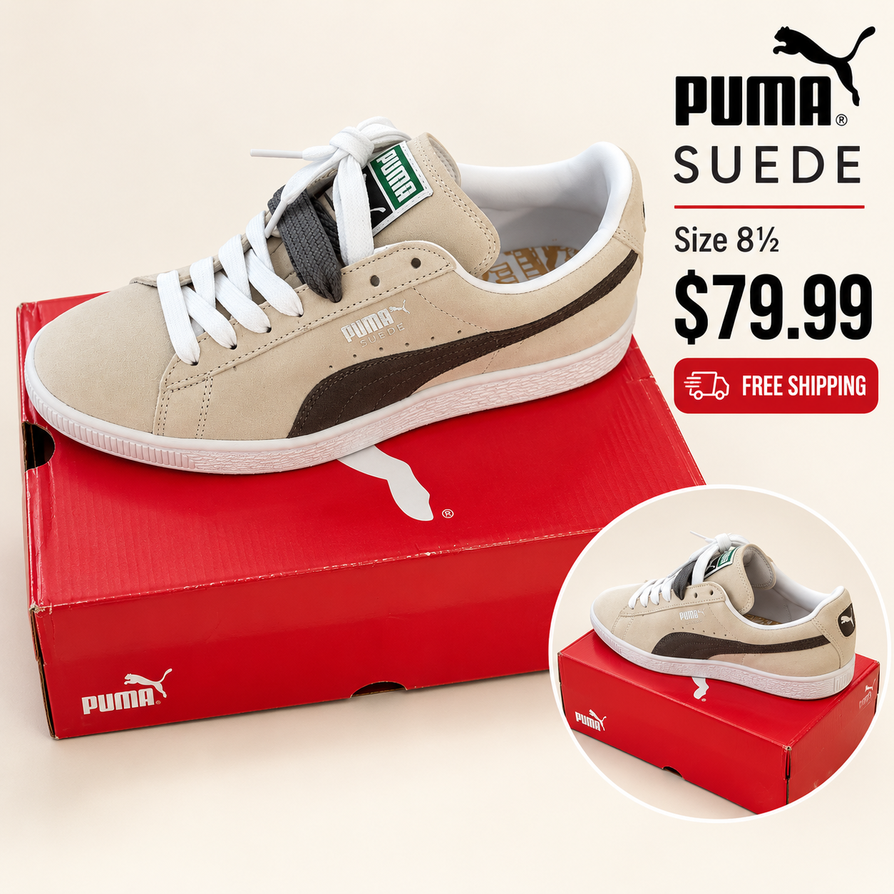Puma Suede Beige Sneakers