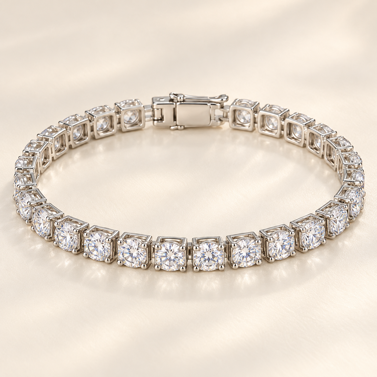Moissanite Swirl Necklace, Earrings & Bracelet Set view 5